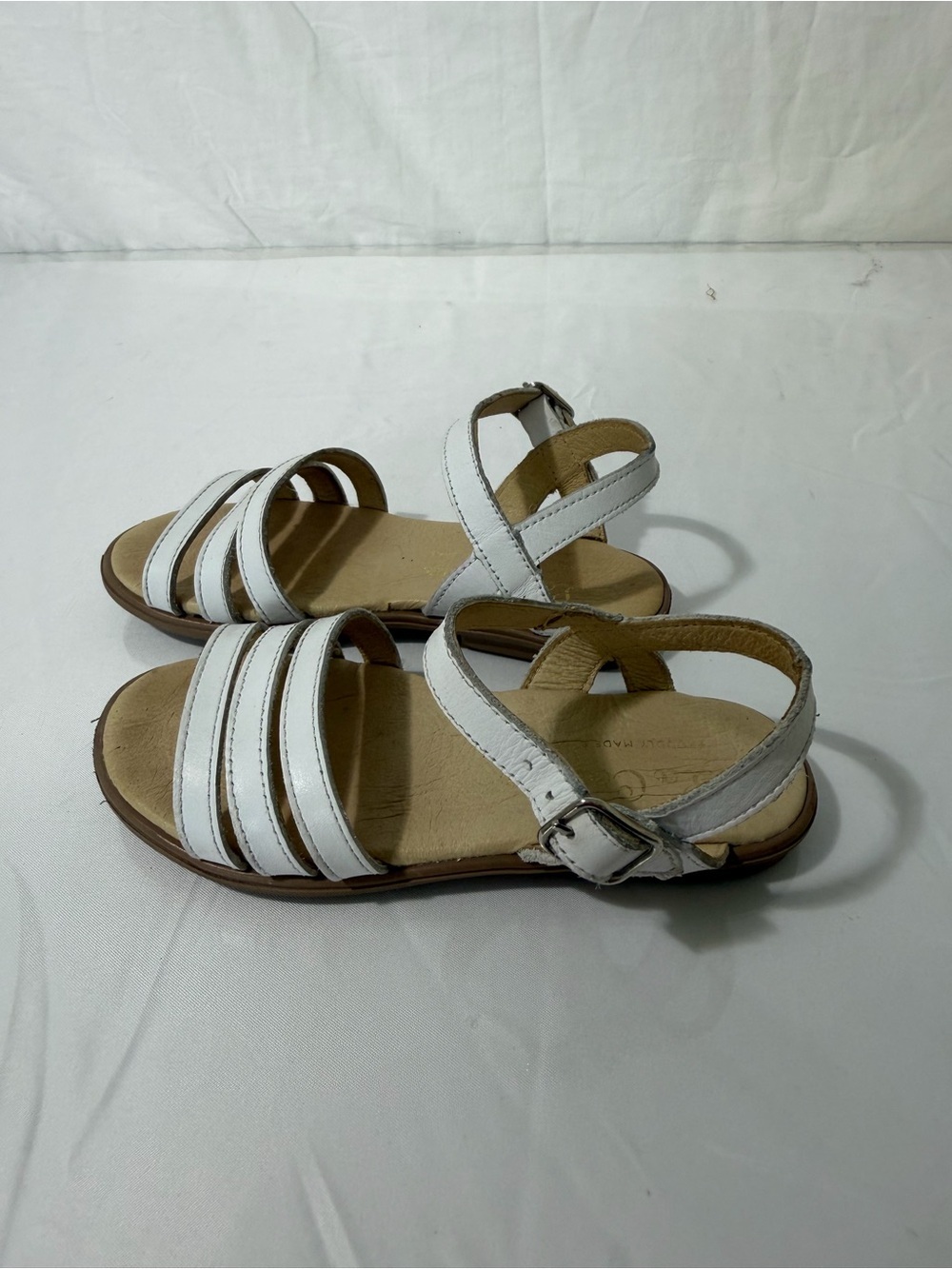 La Coqueta Sienna White Nappa Leather Sandals Girls Size 27 EU / US 10 - Picture 10 of 12